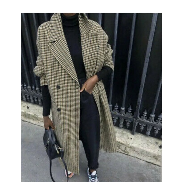 zara houndstooth coat
